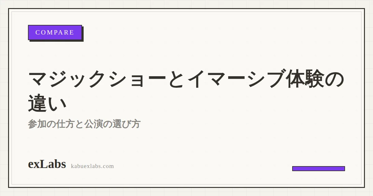 マジックショーとイマーシブ体験の違い｜参加の仕方と公演の選び方